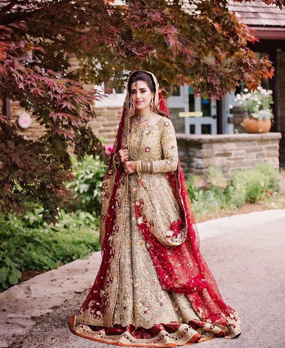 Red Golden Pakistani Bridal Dresses Dresses Images 2022 5351