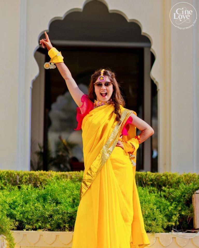 Glow Up in 2021 With These Gorgeous Haldi Sarees, cinelove 768x960 1