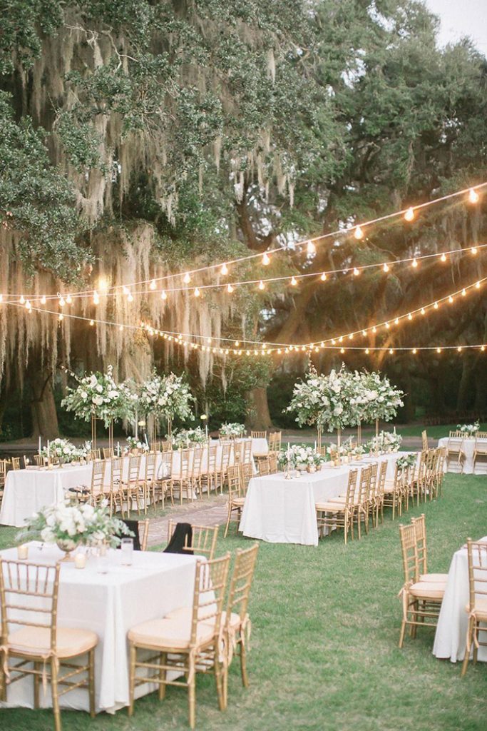 Best Ideas to Plan a Gorgeous Indian Garden Wedding, elegant classic white and greenery outdoor garden wedding reception ideas